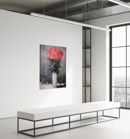 Red Flower Vase Gallery Wrap 12