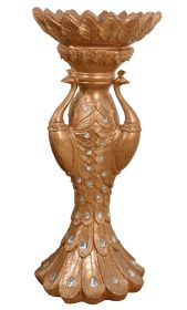 Copper Drizzle Peacock Vase