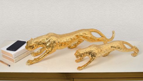 Standing Gilt Leopard Large 31 Inches Long