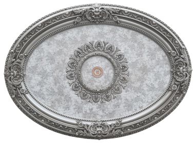 Antique Silver Petite Oval Ceiling Medallion