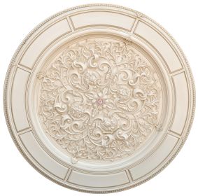 Alluring Carved Cream Round Ceiling Medallion 72 Inch Diameter
