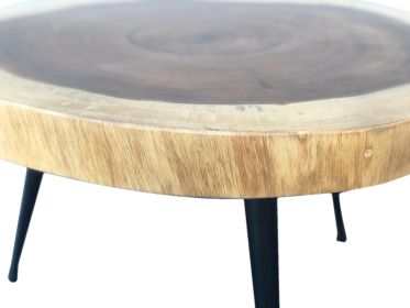 Suar Wood Round Coffee Table