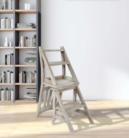 Mystique Gray Library Chair Stepladder