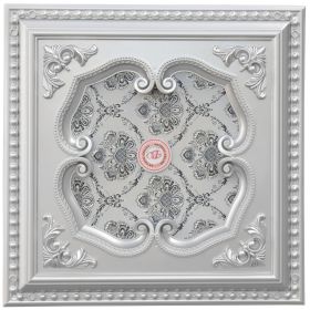 Silver Four Leaf Clover Square Chandelier Ceiling Medallion 24in