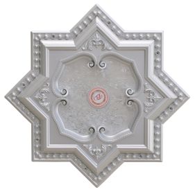 Silver Eight Pointed Star Chandelier Ceiling Medallion 24in