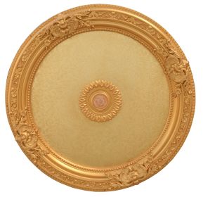 Golden Round Chandelier Ceiling Medallion 36in
