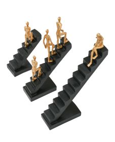 Set of 3 Climbing Stairs Statue