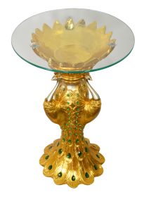 Emerald Golden Peacock Side Table