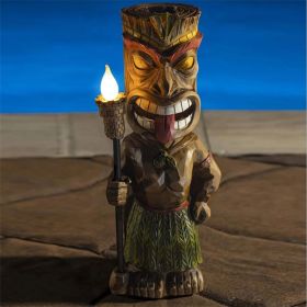 Tiki Guard Powered Decor New Maya Totem Resin Dwarf Garden Light Garden Light
