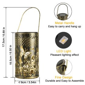 Outdoor Pluggable Or Hanging Iron Solar Butterfly Projector Lamp