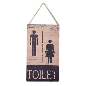 Retro Restroom Wooden Hanging Plaque Sign Cafe Toilet Wall Decoration Hanging Sign