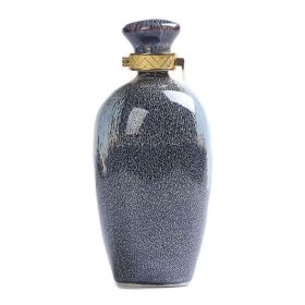 17oz Blue Ceramic Wine Vase Flask Flagon Empty Wine Jar Bottle Wine Jug Small Wine Bottle