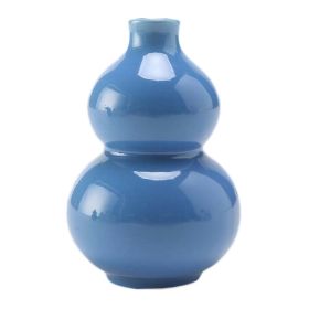 3.4oz Blue Small Wine Jug Gourd Ceramic White Wine Jar Antique Style Empty Flask Flagon