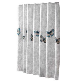 Butterfly Shower Curtain Grey Bath Curtains Polyester Waterproof, 180x180 cm