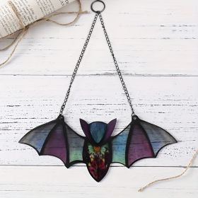 1pc Colorful Bat Suncatcher Window Hanging Decoration for Home, Room, Garden, and Yard - Perfect for Ghostss Festival and Holiday Decor