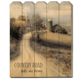 "Country Road Take Me Home" by Lori Deiter, Printed Wall Art on a Wood Picket Fence