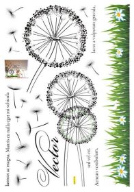 Dandelion On The Field - Large Wall Decals Stickers Appliques Home Decor