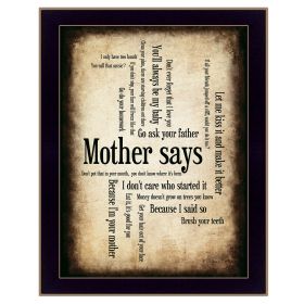 "Mother Says" By Susan Boyle, Printed Wall Art, Ready To Hang Framed Poster, Black Frame