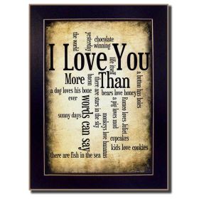 "I Love You" By Susan Ball, Printed Wall Art, Ready To Hang Framed Poster, Black Frame