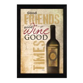 "Good Wine" By Marla Rae, Printed Wall Art, Ready To Hang Framed Poster, Black Frame