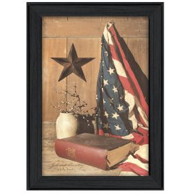 "God and Country" By Billy Jacobs, Printed Wall Art, Ready To Hang Framed Poster, Black Frame