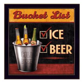"Bucket List" By Mollie B., Printed Wall Art, Ready To Hang Framed Poster, Black Frame