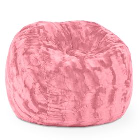 Jaxx Saxx 3 Foot Bean Bag Chair - Faux Fur - Fun Colors, Rose Quartz