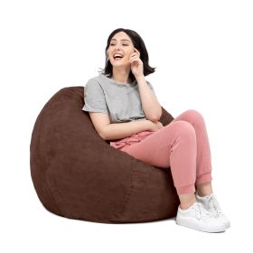 Jaxx Saxx 3 Foot Round Bean Bag w/ Removable Cover, Chocolate