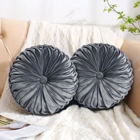 2 PCS Pumpkin Pleated Round Throw Pillows for Chair Sofa Home Decor