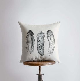 Feathers | Pillow Cover | Owl Drawing | Throw Pillow | Home Decor | Wilderness | Owl | Country Decor | Aesthetic Room Decor | Gift For her