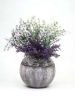 Art Decorated Gray Glass Vase for Flowers | Painted Art Glass Round Vase | Interior Design Home Room Decor | Table vase 6 inch