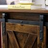 Brown decorative wooden TV / storage cabinet with two sliding barn doors available for bedroom living room corridor