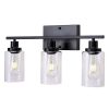 3 Light Wall Sconce Lighting with Clear Glass Shade Bathroom Vanity Lamp Fixture Modern Mounted Light for Porch Mirror Living Room Bedroom Hallway