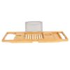 Bathtub Caddy Tray Crafted Bamboo Bath Tray Table Extendable Reading Rack Tablet Phone Holder