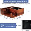 Espresso Knock Box, 58MM Knock Box for Espresso Coffee Grounds with Non-Slip Feet and Removable Grounds Box Fit for Storage 51 to 58MM Espresso Tamper