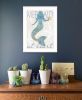 "Mermaid at Heart" by Kate Sherrill, Ready to Hang Framed Print, White Frame