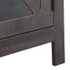 Set of 2 Nightstand, Bedside Furniture with X-Shaped Door, Bedroom End Table,Deep Gray XH