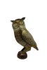 Metal Owl Couple Miniature Statue Showpiece Owl Sculpture Feng Shui Bird Figurine uses for Living Room, Garden, Office Desk Gold Color (2 Piece) (1 Bo