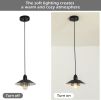 Farmhouse Vintage Pendant Light Black Fixture Pendant Lights with Spring Frame Adjustable Metal Hanging Lamp for Kitchen Island Dining Room Bedroom Li