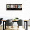 Believe Signs Inspirational Motto Canvas Prints,Motivational Quotes Canvas Wall Art for Living Room,Christian Wall Decor Wood Grain Background Paintin