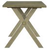 TOPMAX Farmhouse Rustic Wood Kitchen Dining Table with X-shape Legs, Gray Green