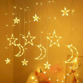 LED Fairy String Window Curtain Lights Star Christmas Xmas Party Home Indoor (Option: Type one)