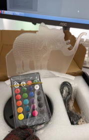 New elephant 3D light Colorful touch 3D LED visual light Gift decoration 3D small table lamp (Option: Touch + remote)