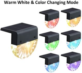 LED Acrylic Shell Solar RGB Color Warm White Stair Light Outdoor Garden Courtyard (Option: Black-1PCS)