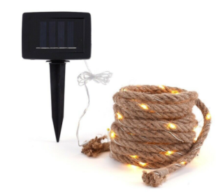 Solar Hemp Rope String Copper Wire LED Light (Option: Highlight 5meters 100lights)