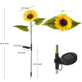 Led Solar Sunflower Three Head Lawn Garden Decorative Landscape Outdoor Lamp (size: small)