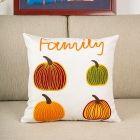 Pumpkin Embroidered Halloween Pillow Cover (Option: Pumpkin 1-45 X45cm Pillow Cover)