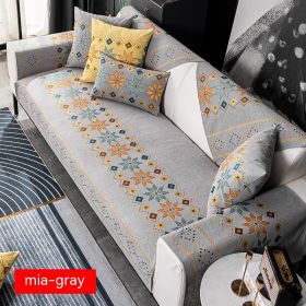 Bohemian Sofa Cushion Four Seasons Universal Chenille Non-slip Cover (Option: Gray-70 √ó 70)