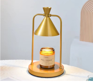 Melting Wax Lamp Aromatherapy Lamp Simple Timing Dimming Smoke-free Bedroom Tranquilizing Fragrance Candle Melting Wax Lamp (Electrical outlet: AU dimming, Color: Gold)
