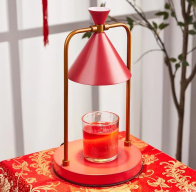 Melting Wax Lamp Aromatherapy Lamp Simple Timing Dimming Smoke-free Bedroom Tranquilizing Fragrance Candle Melting Wax Lamp (Electrical outlet: UK Dimming, Color: Red)